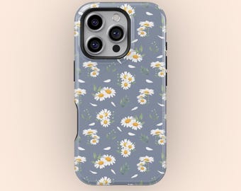 Daisy MagSafe estetiskt telefonskal för iPhone 17 16 15 14 13 Pro Max, Samsung Galaxy S25 S24 S23 S22 Ultra, estetisk blommönsterdesign