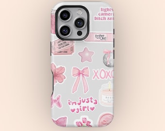 Cute Ribbon Bowknot Pattern Aesthetic Phone Case, Coquette Bow Phone Cover, iPhone 16 15 14 13 12 Pro Max, Samsung Galaxy S25 S24 S23 Ultra