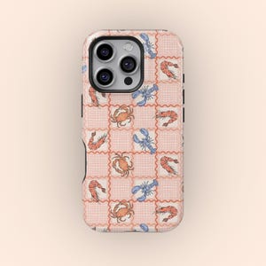 Coastal Lobster Stripe Phone Case: Summer iPhone & Samsung