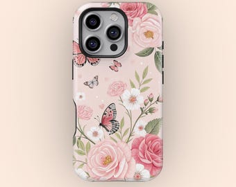 Vintage Butterfly Scrap Collage Cover, Colorful Retro Floral Phone Case , iPhone 17 16 15 14 13 12 Pro Max, Samsung Galaxy S25 S24 S23 Ultra