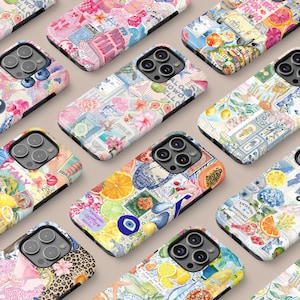 Coquette Italian Summer Collage Phone Case, Coastal European Phone Cases, iPhone 17 16 15 14 13 12 Pro Max, Samsung Galaxy S26 S24 S23 Ultra
