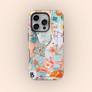 Coquette European Summer Collage Phone Cases, Coastal Italy Beachy Tropical Phone Case, iPhone 16 15 14 13 12 11 Pro Max, Samsung S25 S24