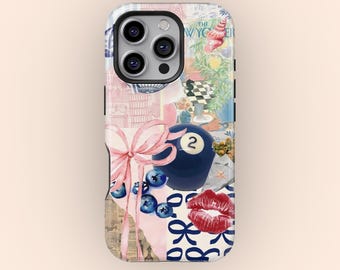 Coquette Collage Phone Case – Preppy & Cute Aesthetic, Bow Phone Cases, iPhone 16 15 14 13 12 Pro Max, Samsung Galaxy S25 S24 S23 S22 Ultra