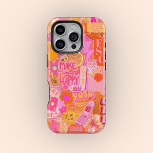 Hippie 70s Aesthetic Collage Phone Case for iPhone 16 15 14 13 12 11 Pro Max Pro Plus, Samsung Galaxy S23 S24 Retro Preppy Protective Cover