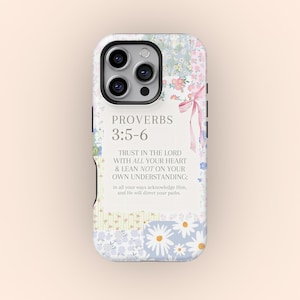 Christian Phone Case | Bible Verse | Scripture Girly | iPhone 16 15 14 13 12 11 Pro Max, Samsung S25 S24 S23 Ultra | coquette cottage preppy