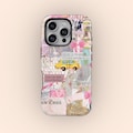 Pink New York Collage Phone Case, City Girl Coquette Bow Aesthetic Case, iPhone 17 16 15 14 13 12 11 Pro Max, Samsung S25 S24 S23 S22 Ultra product logo