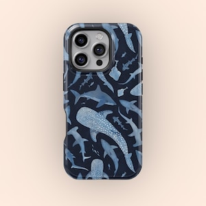 Blau Aquarell Hai Handy Fall Abdeckung für iPhone 16 15 14 13 12 Pro Max Fall - Samsung Galaxy S25 S24 S23 S22 Ultra MagSafe Fall für iPhone