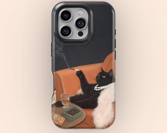 Funny Cat Phone Case, Cat Meme Cat lover Cute Cat Art Phone Cover for iPhone 17 16 15 14 13 12 Pro Max, Samsung Galaxy S25 S24 S23 S22 Ultra