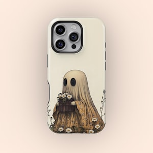 Floral Ghost Phone Case: Boho Fall Halloween Cover