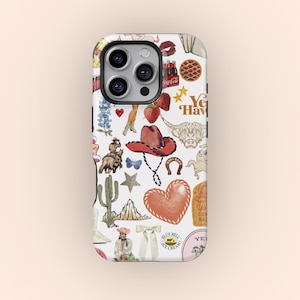 Cowgirl Western Country Cowboy Howdy Phone Case for iPhone 16 15 14 13 12 Pro Max, Wild West Aesthetic Preppy Collage Samsung Galaxy S24 S25