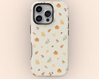 Höstlöv mobilskal, höstblommig design, hållbart skydd, iPhone 17 16 15 14 13 12 11 Pro Max, Samsung S25 S24 S23 S22 S21 Ultra