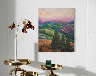 Pintura original a óleo de paisagem – Arte em tela pintada à mão, 40 x 50 cm