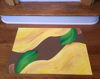 Floorcloth, Hand Painted,  Pears