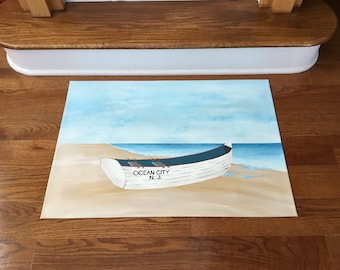 Floorcloth, Hand Painted, Ocean City, NJ