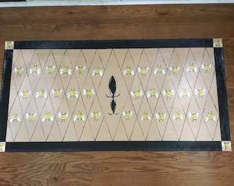 Floorcloth, Hand Painted, Fleur De Lis