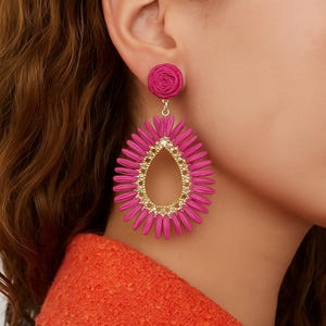 boucles d’oreilles Roses Bohème - Bijoux Fantaisie Femme - Bohème chic