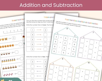 Year 1 Maths Addition and Subtraction Workbook | Number Bonds, Fact Families, Word Problems | Printable Maths Worksheets