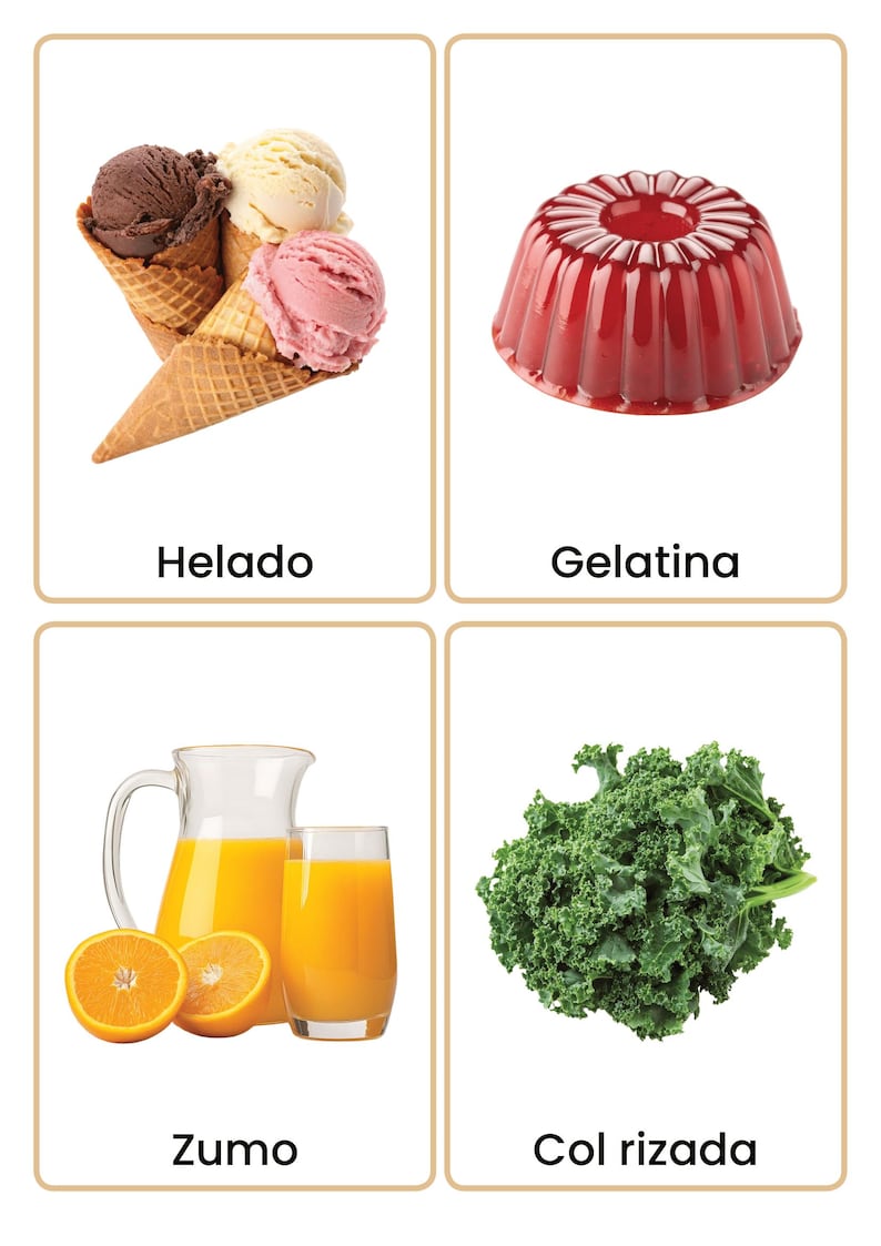 Spanish Food and Drink Flashcards | 84 Real Photo Vocabulary Cards for Kids | Printable Spanish Learning Resource image 8
