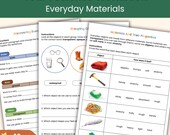 Year 1 Everyday Materials Workbook | KS1 Science Worksheets | National Curriculum | Printable Science Lesson Resource