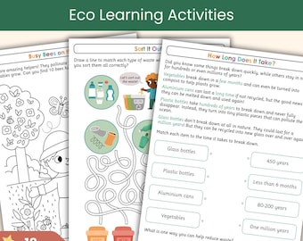 Eco-Friendly Activities Workbook | Recycling and Nature | Learning Activities for Kids | Classroom and Home Learning