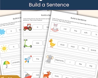Year 1 English Sentence Building Workbook | Sentence Structure Practice | Printable English Worksheets