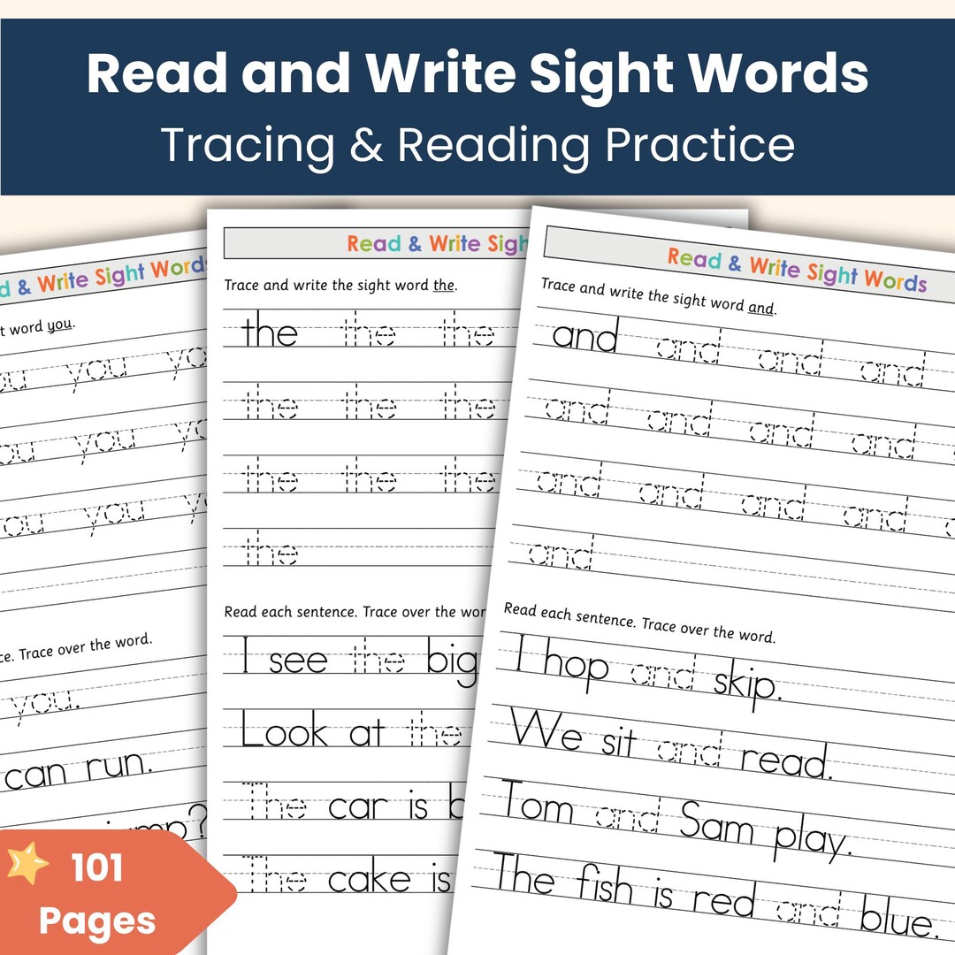 Read and Write Sight Words Workbook | 100 High Frequency Words ...