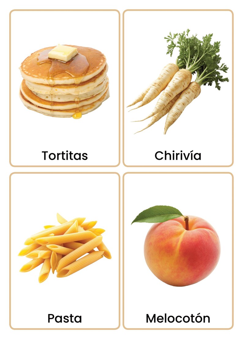 Spanish Food and Drink Flashcards | 84 Real Photo Vocabulary Cards for Kids | Printable Spanish Learning Resource image 6