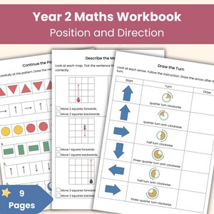 Year 2 Maths Workbook | Position and Direction Worksheets | Turns and Movement | Printable Resource