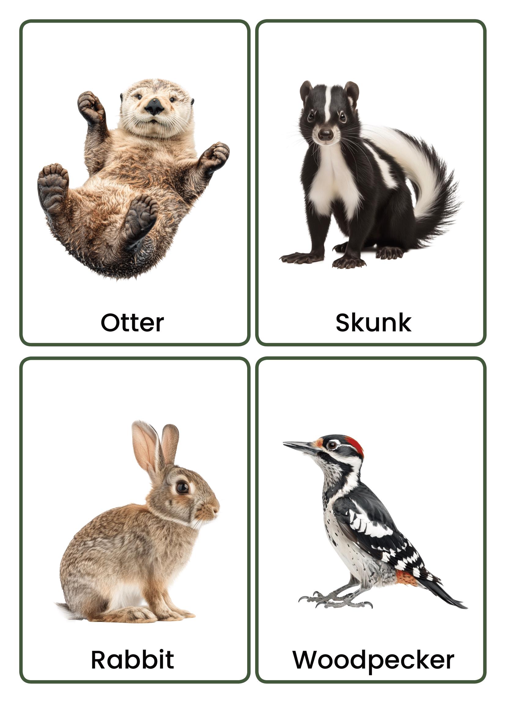 Forest Animals Flashcards | Real Photo Animal Vocabulary Cards for Kids ...