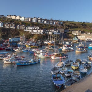 Mevagissey Harbour Print: Cornish Fishing Boats, Coastal Photographic Wall Art
