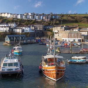Mevagissey Harbour Print: Cornish Fishing Boats, Coastal Photographic Wall Art