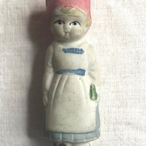 Vintage Bisque Doll Figurine Dutch Girl Made in Japan Rare Frozen Charlotte or Penny Doll