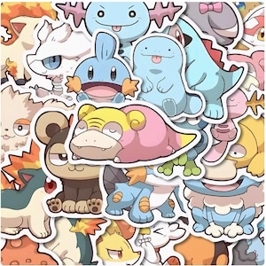 Ensemble de 93 autocollants Pokémon mignons - Stickers PVC imperméables pour ordinateurs portables, bouteilles d'eau et enfants - Cadeau parfait pour les fans de Pokémon
