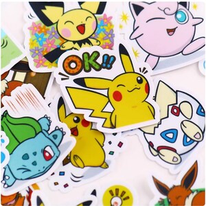Zestaw 40 uroczych naklejek Pokemon – wodoodporne naklejki na laptopy, butelki z wodą i dzieci – idealny prezent dla fanów Pokemon