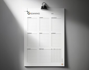 Weekly cleaning scedule printable PDF