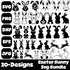Coniglietto pasquale sagoma Svg, Coniglietto contorno Svg, Coniglietto sagoma Svg, Coniglietto pasquale, Download digitale per Cricut, Coniglietto sagoma Svg, Silhouette di coniglietto