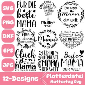 Plotterdatei Muttertag Svg Bundle, Mama Svg, Deutsche Sprüche Svg, Plotterdatei Mama, Herz Svg, Geschenk Mama Svg, Cricut, Svg