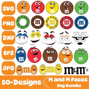 M en M gezichten Svg-bundel, gezicht Svg, Svg voor Cricut, gelaagde bestanden, Tshirt gezicht Svg, digitale bestanden, digitaal vectorbestand, digitale download