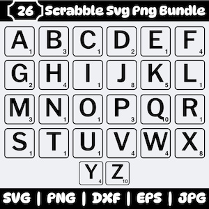 Scrabble Svg Png Bundle, Scrabble Tiles Cut Files, Scrabble Tiles Clipart, Letters Family Sign Svg, Svg Files For Cricut, Instant Download