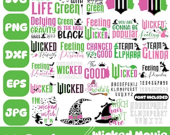 Wicked Movie Svg Bundle, I Have Been Wicked Change For Good Svg, Wicked Vintage Emblem Svg, Wicked Pink and Green Png, Wicked Png