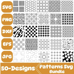 パターンSVGバンドル、花柄SVG、線パターンSVG、シームレスパターン花柄SVG、幾何学SVG、背景パターンSVG、シルエット