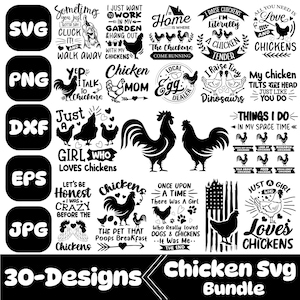 Lot poulet Svg, Svg poulet, maman poulet Svg, amateur de poulet Svg, poulet drôle Svg, poulets fous Svg, poulet, cliparts poulet Svg