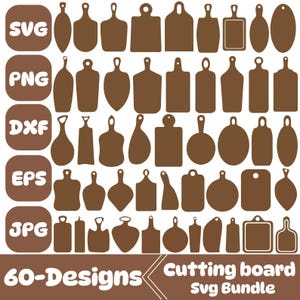 Schneidebrett svg Bundle, für Brot, Käse, Servierbrett svg, Charcuterie, Küchen- und Service-Design, Schneidebrett-Designdateien