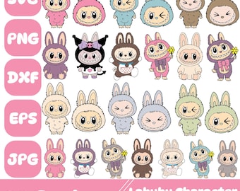 Labubu Designs Svg Png Bundle, Svg, Labubu Png Svg, Vector Digital File for Cricut, Laser Cut Labubu, Instant Download, Labubu Character Png