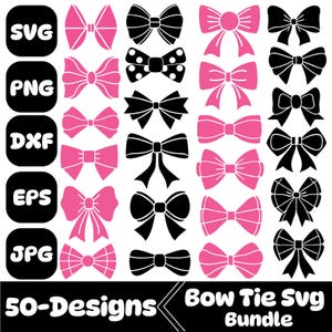 Vlinderdas Svg bundel, strik Svg, png, haarstrik Svg, coquette Bow Svg, vlinderdas Svg, hand tekenen boog Clipart, boog Png gesneden bestand Cricut