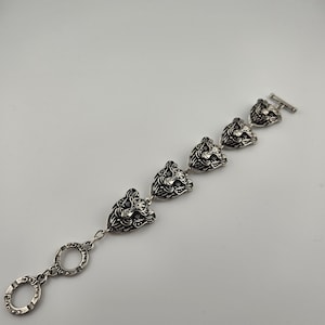 Bracelet plaqué argent Panthère blanche