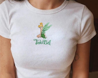 Embroidered Tinker Bell Shirt, Disney Fairy Baby Tee, Peter Pan Inspired Top, Disney Vacation Outfit, Fairy Lover Gift