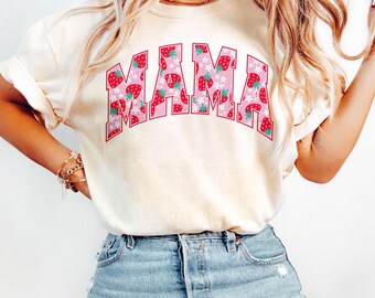 Retro Mama Strawberry Berry Png, First Summer,Varsity Popular Aesthetic,Trendy Mom, Summer Png, Butterfly, Boho Floral, Floral png