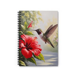 Hummingbird Spiral Notebook, Ruled Line - 6x8 Journal for Writing, Notes, Lists - Gift for Bird Lovers