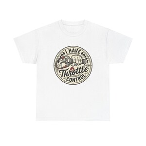 T-Shirt mit Gasgriff-Kontrolle – Vintage-Motorrad-T-Shirt „Ich habe die Gasgriff-Kontrolle“.